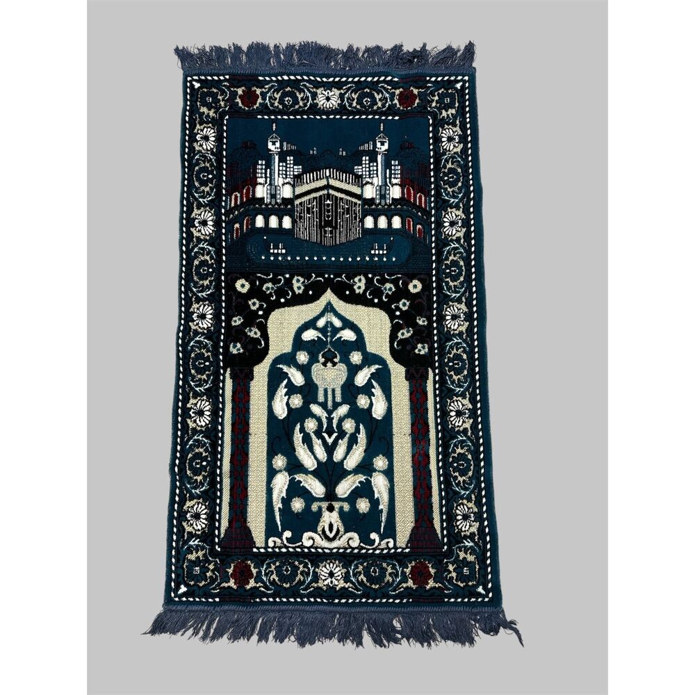 Vintage Ammar Mahhouk Company Islam Prayer Rug Plush Velvet